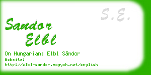 sandor elbl business card